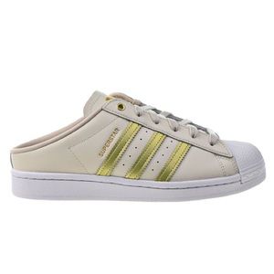 adidas Superstar Cream and Gold Slip-On Sneakers